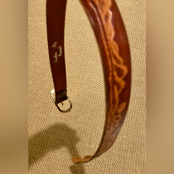 Canale Vintage leather belt brown embossing size S-M - Picture 17 of 17